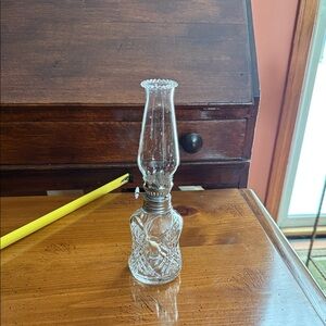 Vintage Mini- Clear Glass Oil Lamp